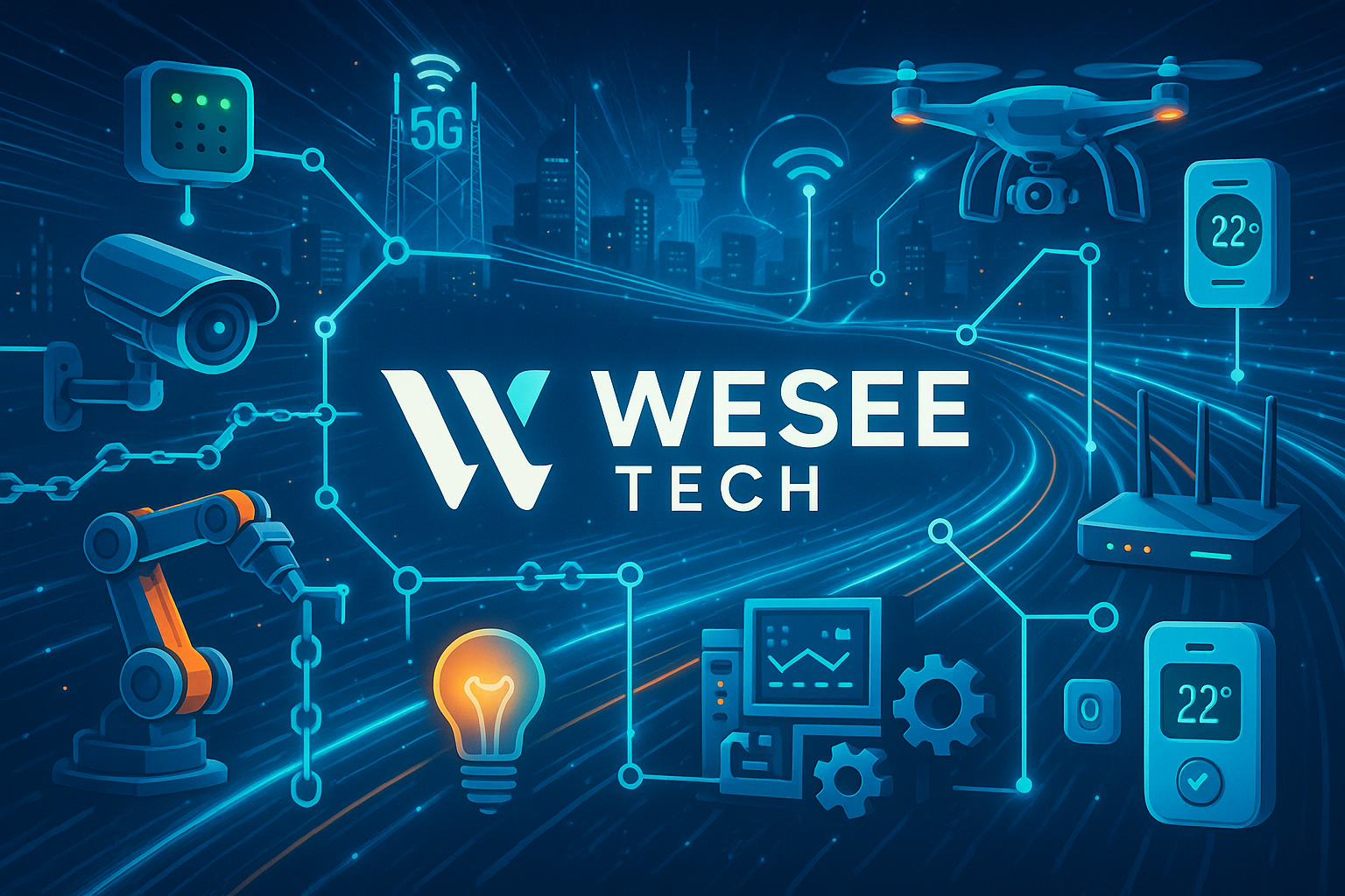Internet of Things (IoT) solutions with super fast network chain and many different solution made by WESEE TECH