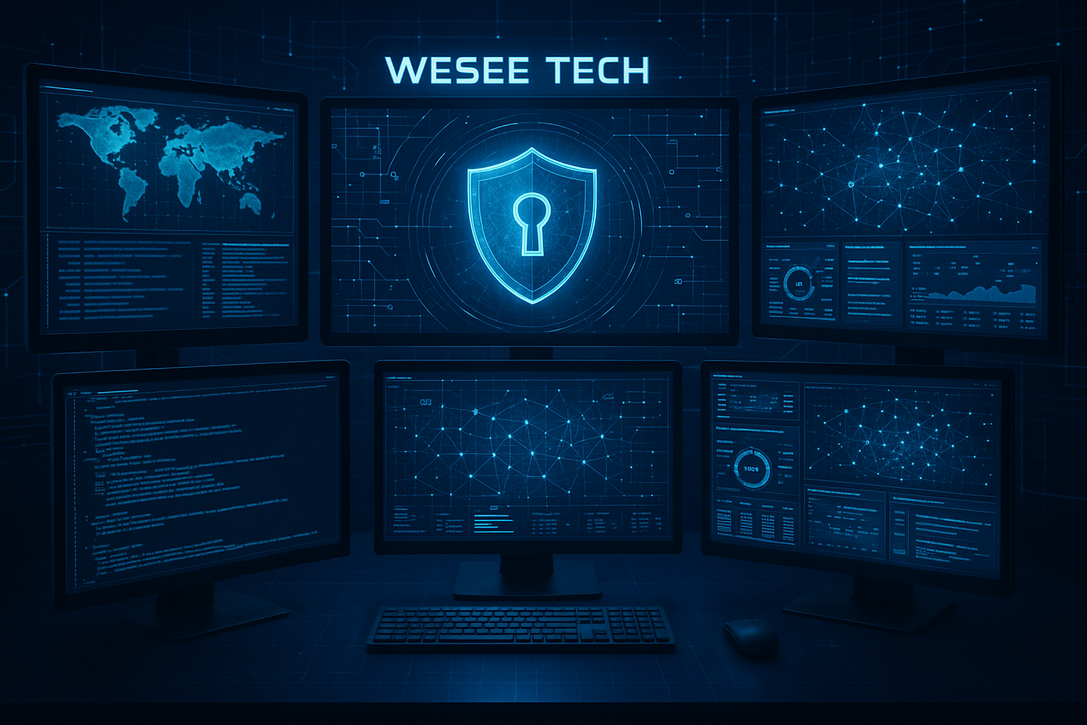 WESEE TECH Cyber tools blue color from behind 